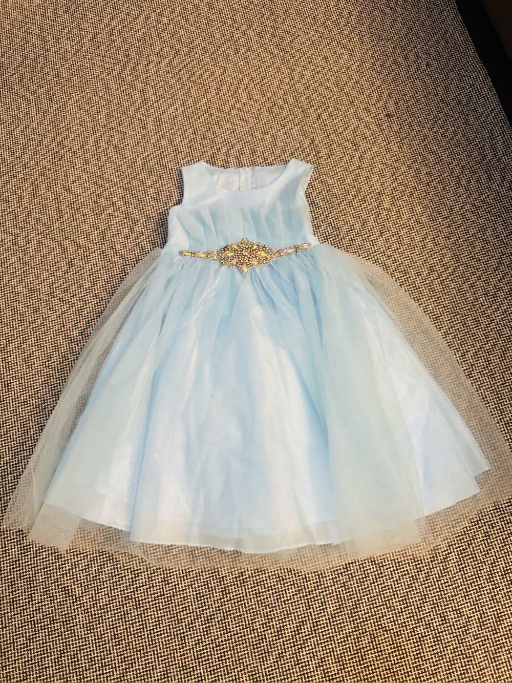 Sparkling Pale Blue Tulle Party Dress for Girls